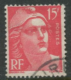 France - Scott 614 - General Issue -1949 - Perf 14 X 13 - Used - 15fr Stamp