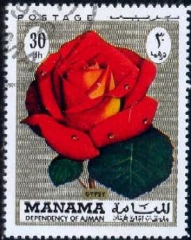 Rose, Gypsy, Manama stamp used