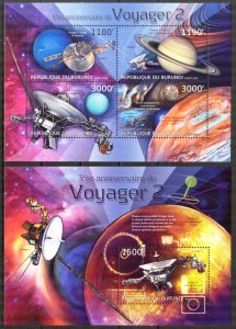 Burundi 2012 Space 35 Years of Voyager 2 Sheet + S/S MNH