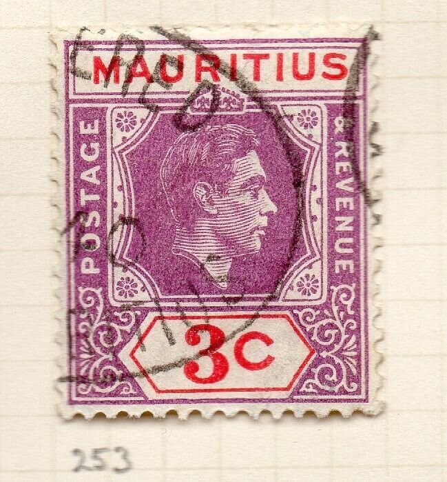 Mauritius 1938 GVI Early Issue Fine Used 3c. NW-90947