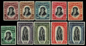 1935 San Marino #169-78 Statue of Delfico - Unused NG - VF - CV$59.05 (ESP#4168)