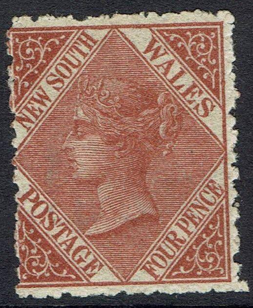 NEW SOUTH WALES 1867 QV 4D WMK 4 PERF 13 