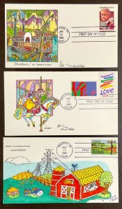 9 Paslay Classic Cachets 1985 FDCs