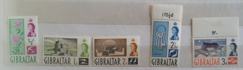 Gibraltar 1960 Definitives lightly mounted mint stamps to 10/-