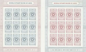 World Stamp Show NY 2016 Stamp Folio of 24 - Stamps Scott 5062-63