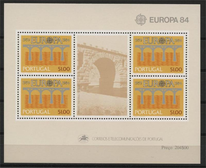 PORTUGAL, EUROPA 1984 SOUVENIR SHEET MNH	