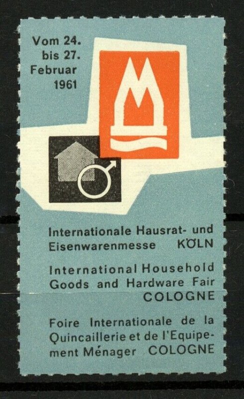 Germany 1961 Cologne International Household Goods and Hardware Fair Label