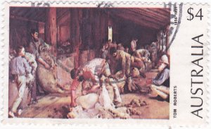 Australia -1974 Aust Day Paintings Shearing $4used