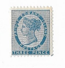 Prince Edward Island (Canada) Sc #6 3p blue with dot in oval variety OG FVF