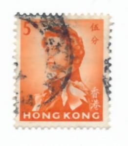 Hong Kong 1962 Scott 203 used - 5c, Queen Elizabeth II