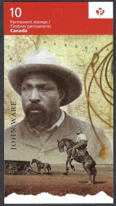 Canada #2520a P Black History Month - John Ware (2012). Booklet of 10. MNH
