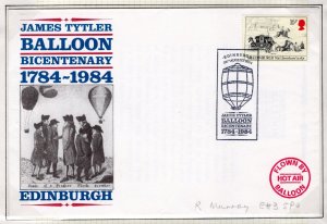 GB SCOTLAND Cover *JAMES TYTLER* BALLOON FLIGHT Edinburgh 1984 DL406 