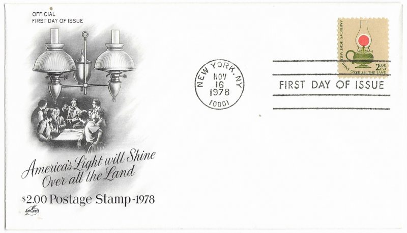 1978-1979 FDC, #1611-1612, $2/$5 Americana Series, Art Craft (2)