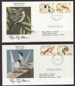 Sierra Leone 671-674 Birds 1985 Audubon S/2 Typed FDC