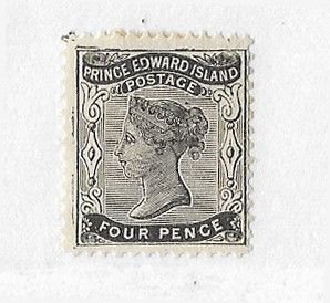 Prince Edward island (Canada) Sc #9 4p black with dot in 'D' variet...