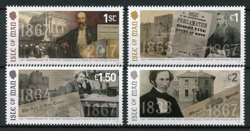 Isle of Man IOM 2017 MNH First General Election House of Keys 1867 4v Set Stamps