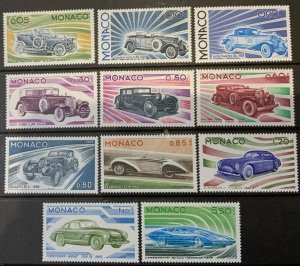 MONACO 1975 HISTORY OF THE MOTOR CAR SG1202/1212   UNMOUNTED  MINT. CAT £54