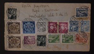 1939 Riga Latvia Airmail cover To Peekskill NY USA