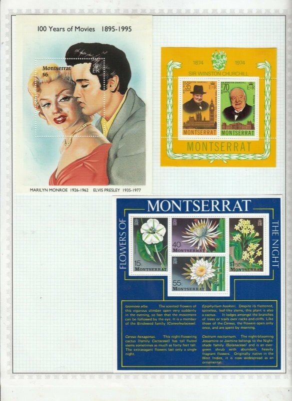 MONTSERRAT 5 ALBUM PAGES FROM MINKUS ALBUM MINT INC UMM AND USED 3