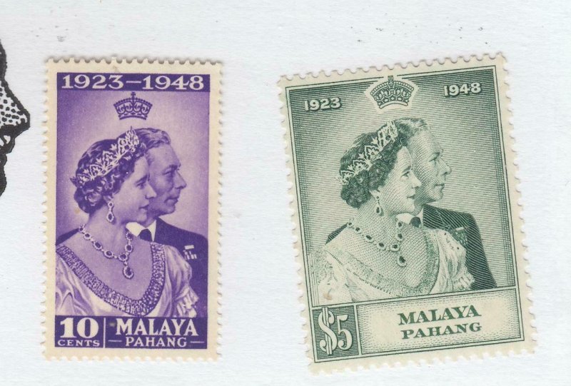 MALAYA PAHANG # 44-45 VF-MNH KGV1 SILVER WEDDING((()