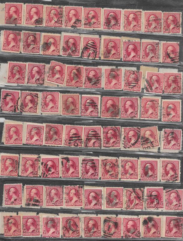 219 D Used 2c. Washingtion, Bulk lot of 864 Stamps, scv: $4,752