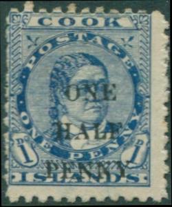 Cook Islands 1899 SG21 ½d on 1d blue Queen Makea Takau MH