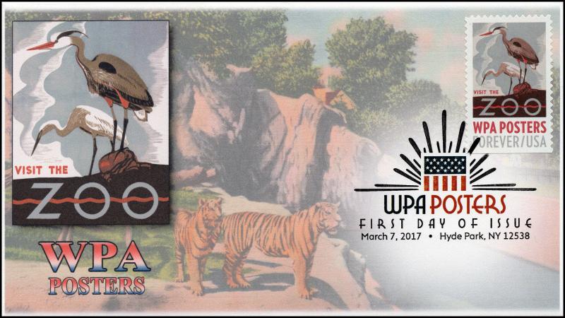 17-074, 2017,WPA Posters, Hyde Park NY, DCP, FDC, Visit The Zoo