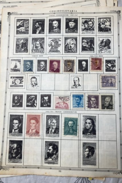 OLD CUBA & COSTA RICA STAMPS HINGED ON ALBUM PAGES + SOME OTHER COUNTRIES