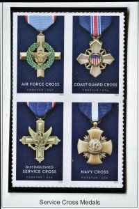 SCOTT 5065-68  BLOCK OF 4 MNH SERVICE CROSS MEDALS & 1 DUMPSTER STAMP  MNH