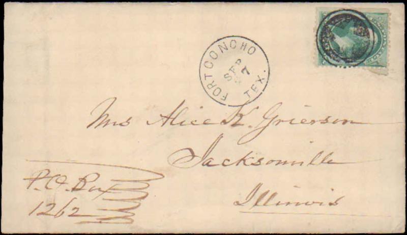 TEXAS TOM GREEN COUNTY (1870's Fort Concho) DPO 1868-1884 #931 Fancy Cancel