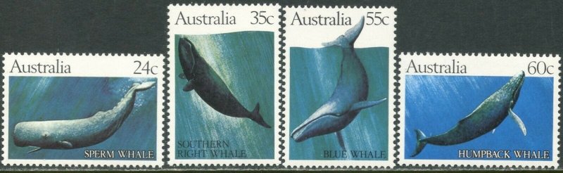 AUSTRALIA Sc#821-824 1982 Whales Complete Set OG MNH