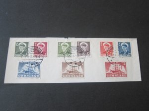 Greenland 1950 Sc 28-33,35-37 piece FU