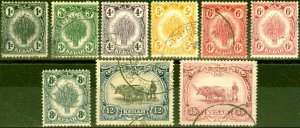 Kedah 1922-40 Set of 9 SG52-59 Fine Used