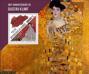 GUINEA - 2022 - Gustav Klimt - Perf Souv Sheet - Mint Never Hinged