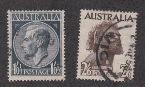 Australia # 247-248,& King George VI & Aborigine, Used, 1/2 Cat.