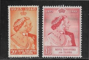 Kenya Tanganyika and Uganda Sc #92-93 Silver Wedding set of 2 NH VF