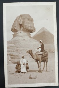 1912 Cairo Egypt RPPC Postcard Cover To Essex England Great Sphinx of Giza