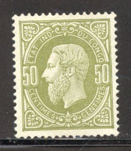 Belgian Congo Scott 4 Unused LHNG - 1886 50c King Leopold II - SCV $9.00