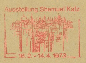 Meter cut Germany 1973 Shemuel Katz - Painter - Exhibition - Judaica