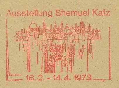 Meter cut Germany 1973 Shemuel Katz - Painter - Exhibition - Judaica