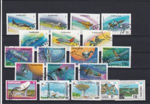 Tanzania Mixed Subject Stamps including Space + Aircraft Ref 24949