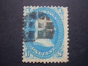 1861 #63  1c Franklin Perf 12 Used CV $45 #2