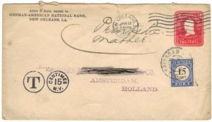 NETHERLANDS 1906 NEW ORLEANS TO AMSTERDAM POSTAGE DUE