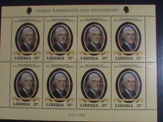 LIBERIA: 1981-SC#907 AMERICAN PRESIDENT -THOMAS JEFFERSON ,MINT-FULL SHEET