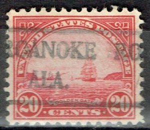 1922 20c Golden Gate w/ precancel f/ ROANOKE AL (567-492) SCARCE & Nice !