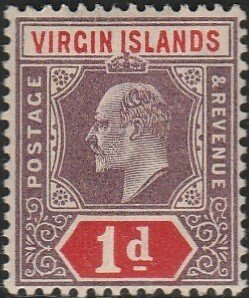 British Virgin Islands, #30  MNG From 1904,  CV-$0.55,  priced as used