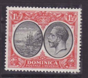 Dominica-Sc#68- id13-unused NH og 1&1/2p car & black KGV-Ships-1923-33-