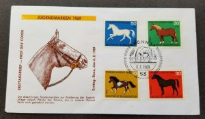 Germany Horses 1969 Animal Fauna Farm (stamp FDC)