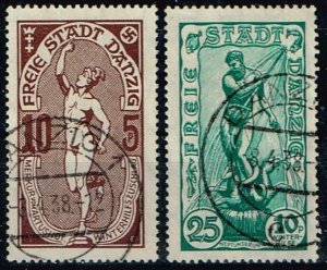 Danzig 1937,Sc.#B24 + B26 used.