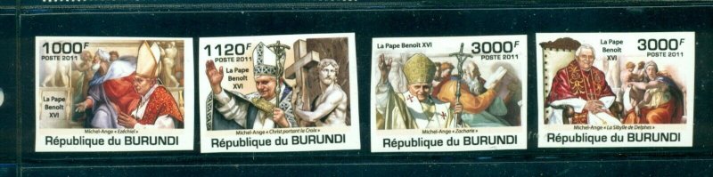 Burundi #836-39 (2011 Pope Benoit set - imperforate) VFMNH CV $15.00